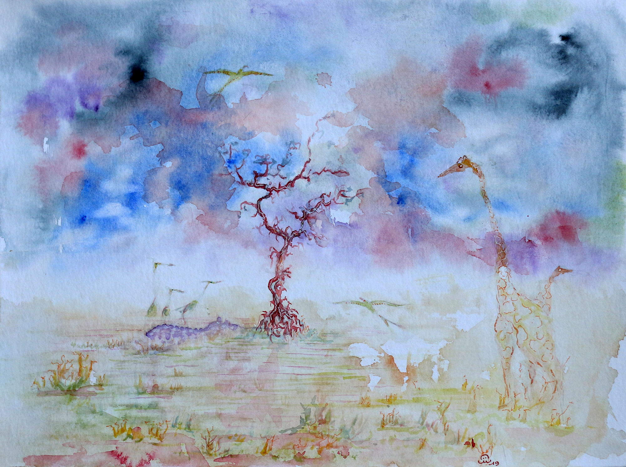 Aquarelles: Arbres imaginaires. Watercolors: Imaginary trees. 2008-2020