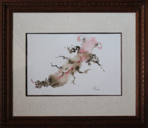 2018. Arthropode rose, aquarelle. Pink arthropod, watercolor