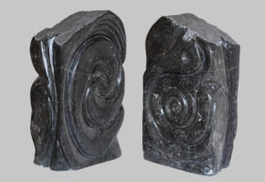 "Volutes", Calcaire fossilifère gris, Hainaut, Belgique
