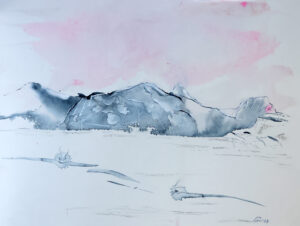 Hiver 2 et amis. Aquarelle. 2023