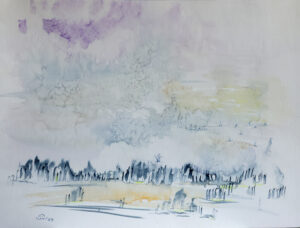 Hiver 4. Aquarelle. 2023