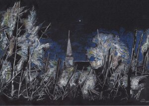 2025 Eglise Ligny le Ribault, pastel