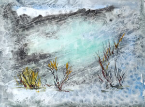 La Mare. Aquarelle, encre. 2025