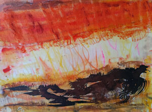 Trouée 307. Aquarelle, pastel sec.. 2025