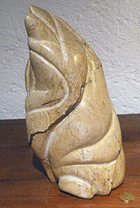 "Pingouin". Calcaire dit Pierre dorée du Beaujolais. 2014.